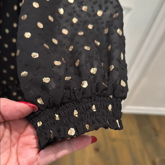 Black and gold Mock Neck Tiered Dress - Picture 4 of 5